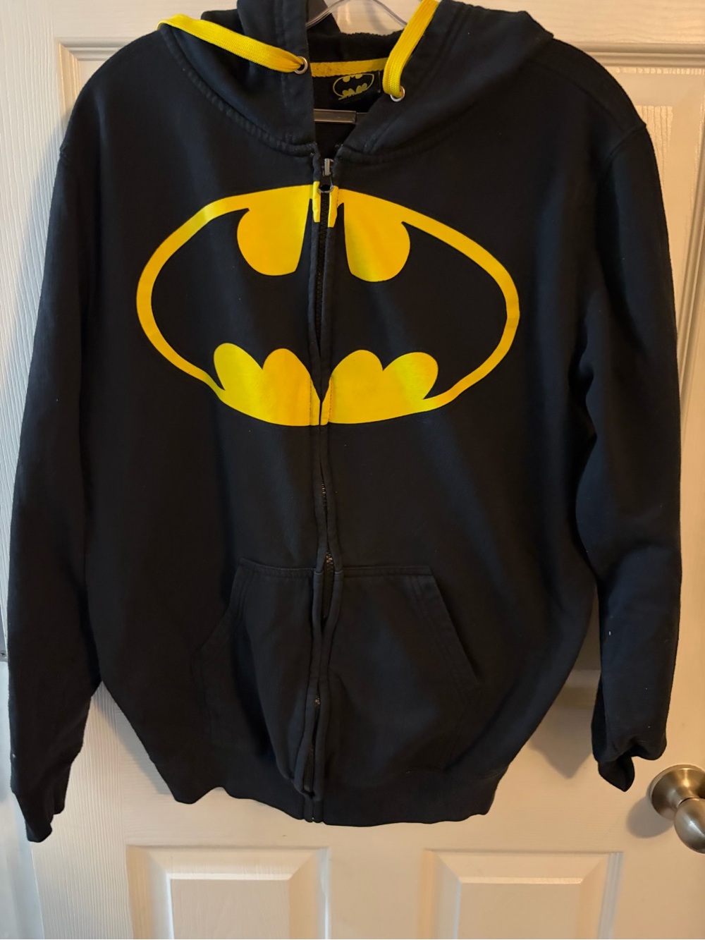Batman Black Hoodie with Yellow Accents